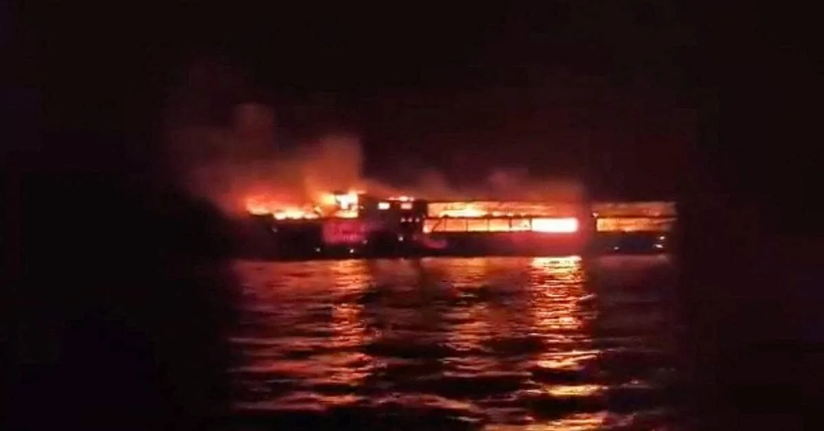Philippines ferry fire leaves at least 5 dead and 87 missing off Palawan