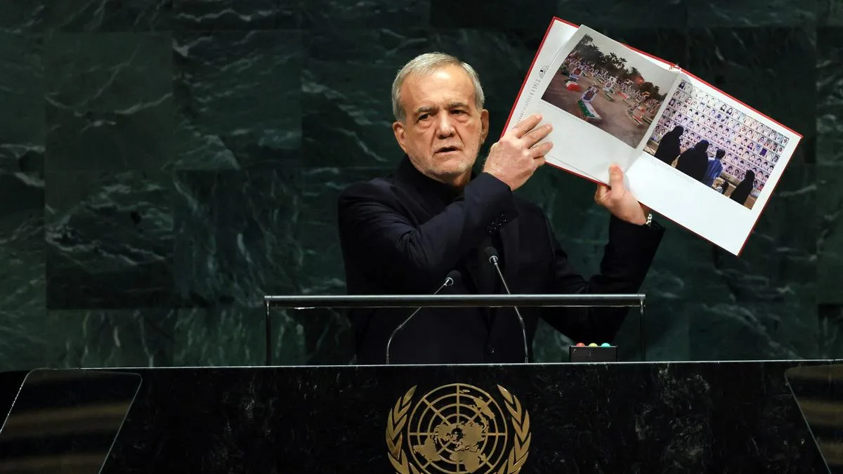 Iran President Pezeshkian tells UN Tehran will never bend the knee to Trump