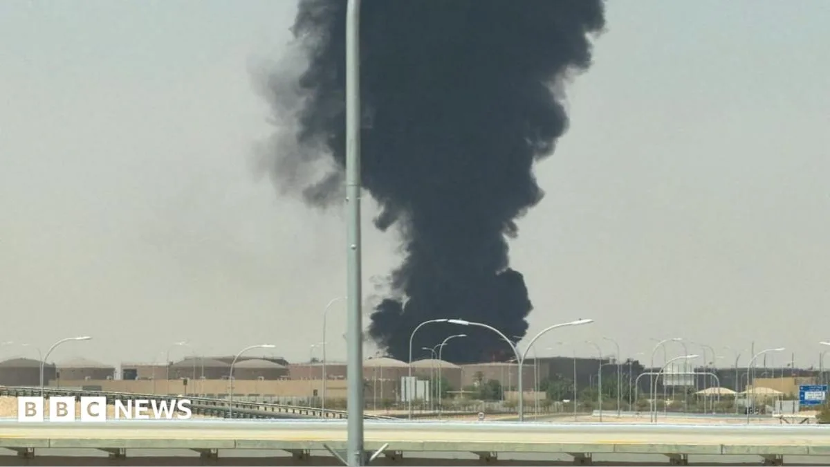 Riyadh airport flights disrupted after fire at Aramco fuel tank