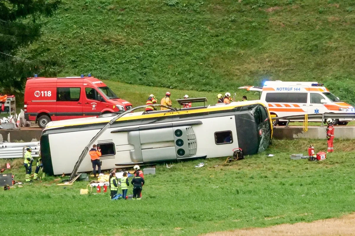 Swiss Alps Tour Bus Crash Leaves Five Dead and 40 Injured