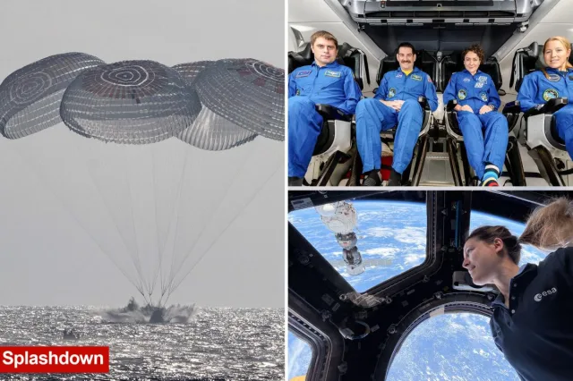 Four astronauts return to Earth after eight months in space