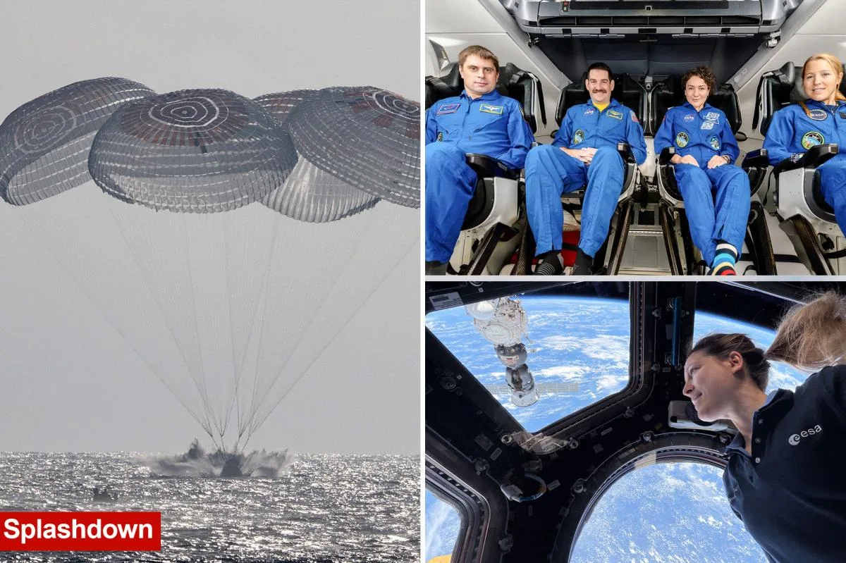 Four astronauts return to Earth after eight months in space