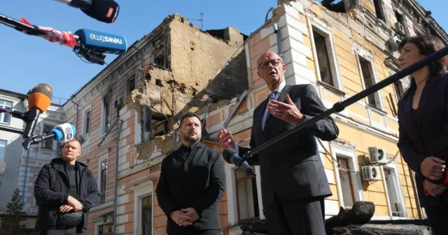 German Chancellor Friedrich Merz visits Kyiv as Russia strikes capital