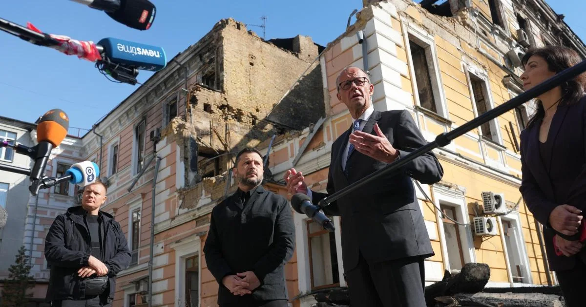 German Chancellor Friedrich Merz visits Kyiv as Russia strikes capital