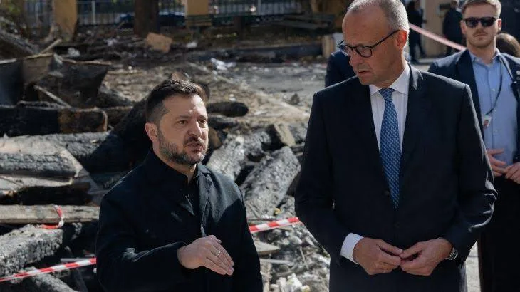 Germany pledges 1.3 billion euros in aid as Russia strikes Kyiv