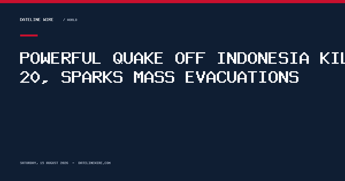 Powerful quake off Indonesia kills 20, sparks mass evacuations