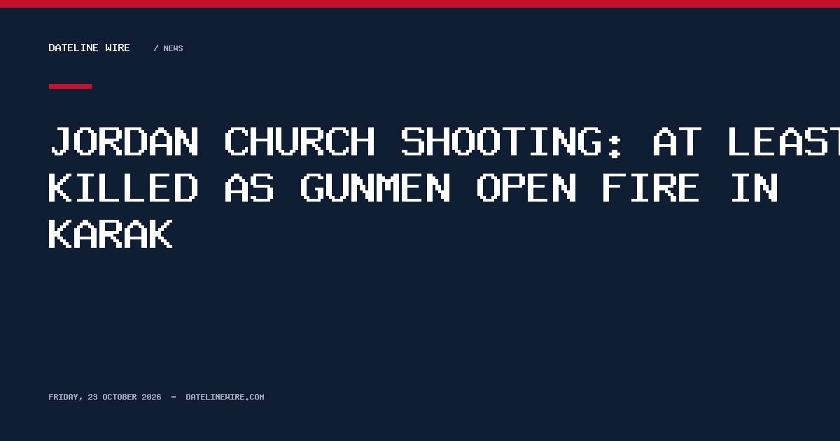 Jordan Church Shooting: At Least 7 Killed As Gunmen Open Fire In Karak