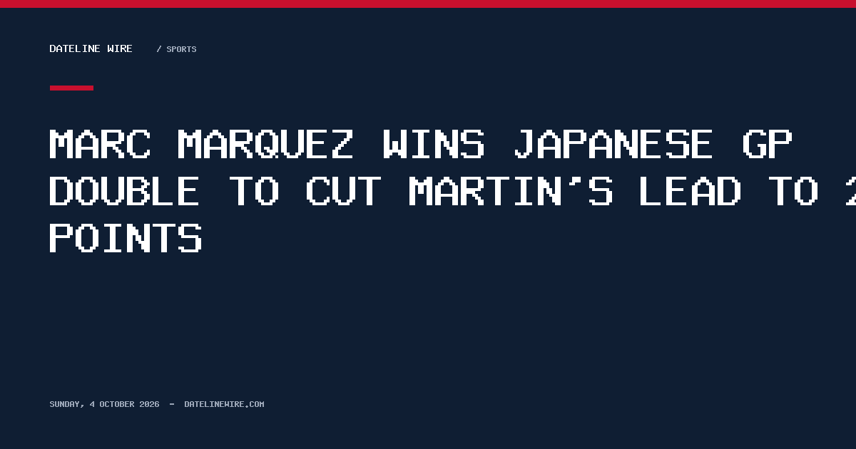 Marc Marquez wins Japanese GP double to cut Martin's lead to 2 points