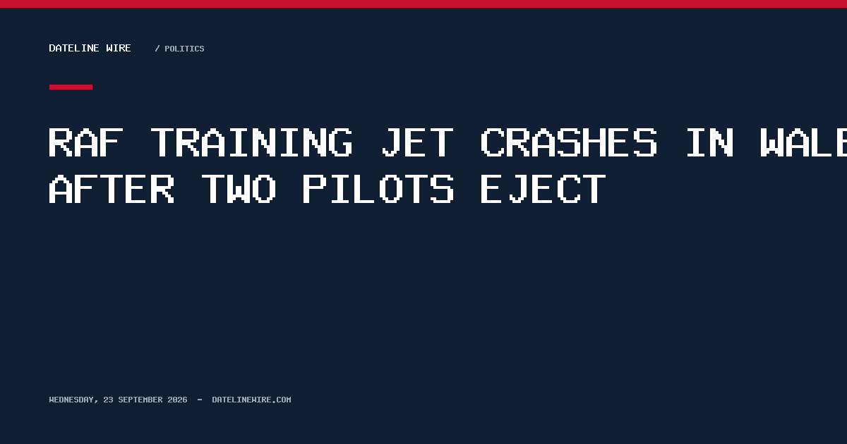 RAF training jet crashes in Wales after two pilots eject