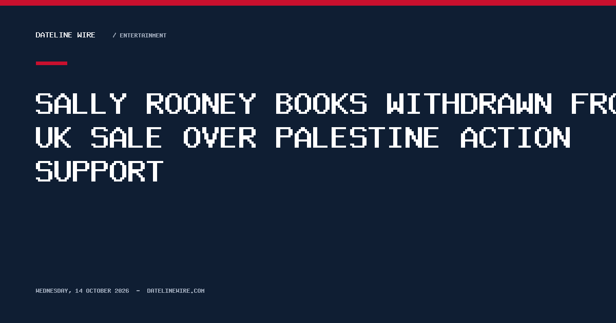 Sally Rooney Books Withdrawn From UK Sale Over Palestine Action Support