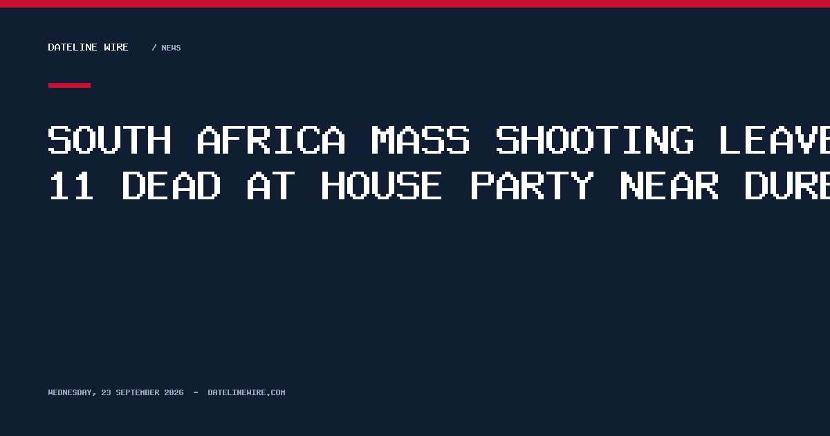 South Africa Mass Shooting Leaves 11 Dead at House Party Near Durban