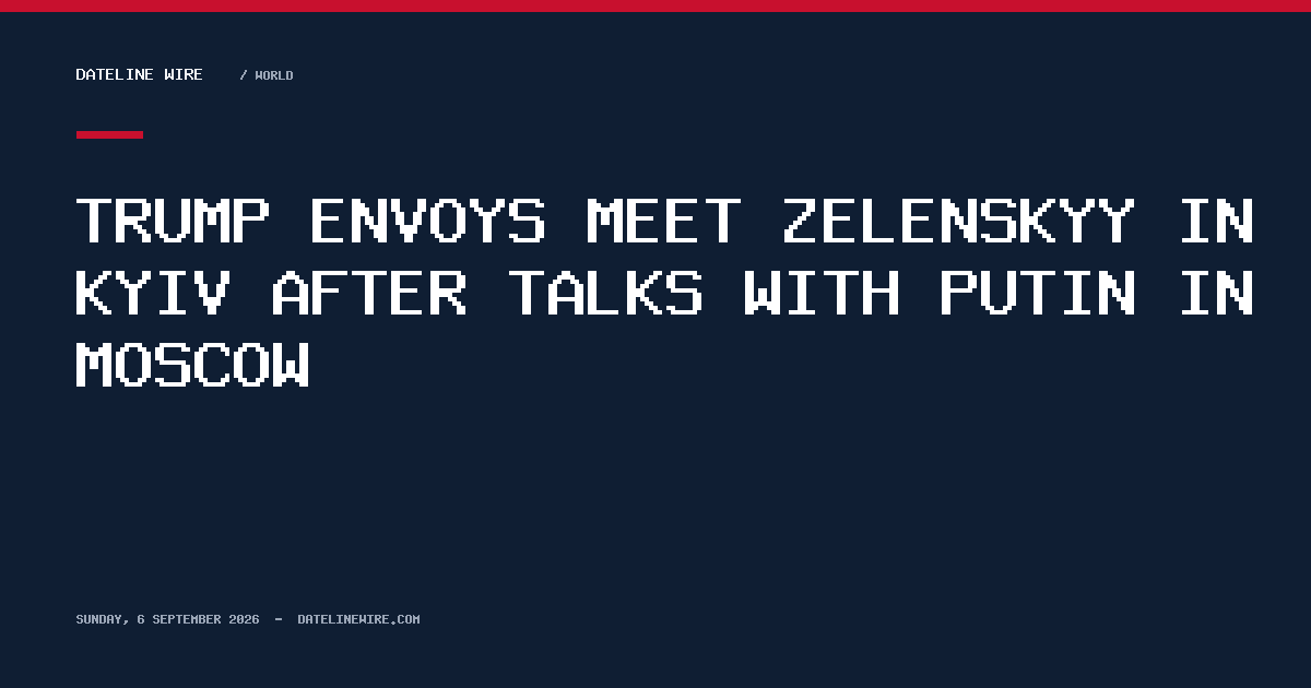 Trump envoys meet Zelenskyy in Kyiv after talks with Putin in Moscow